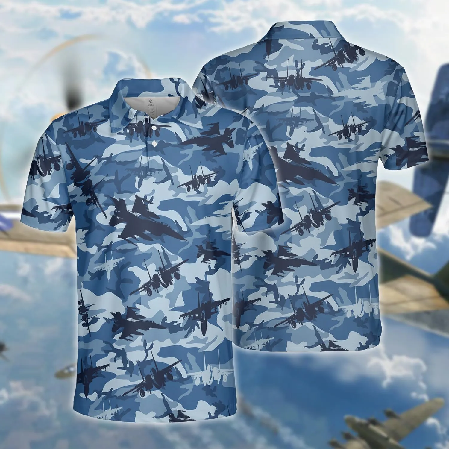 Airplane Polo Shirts for Men - Plane Pilot Mens Golf Shirts Short Sleeve Dry Fit Casual Tennis T-Shirt S89