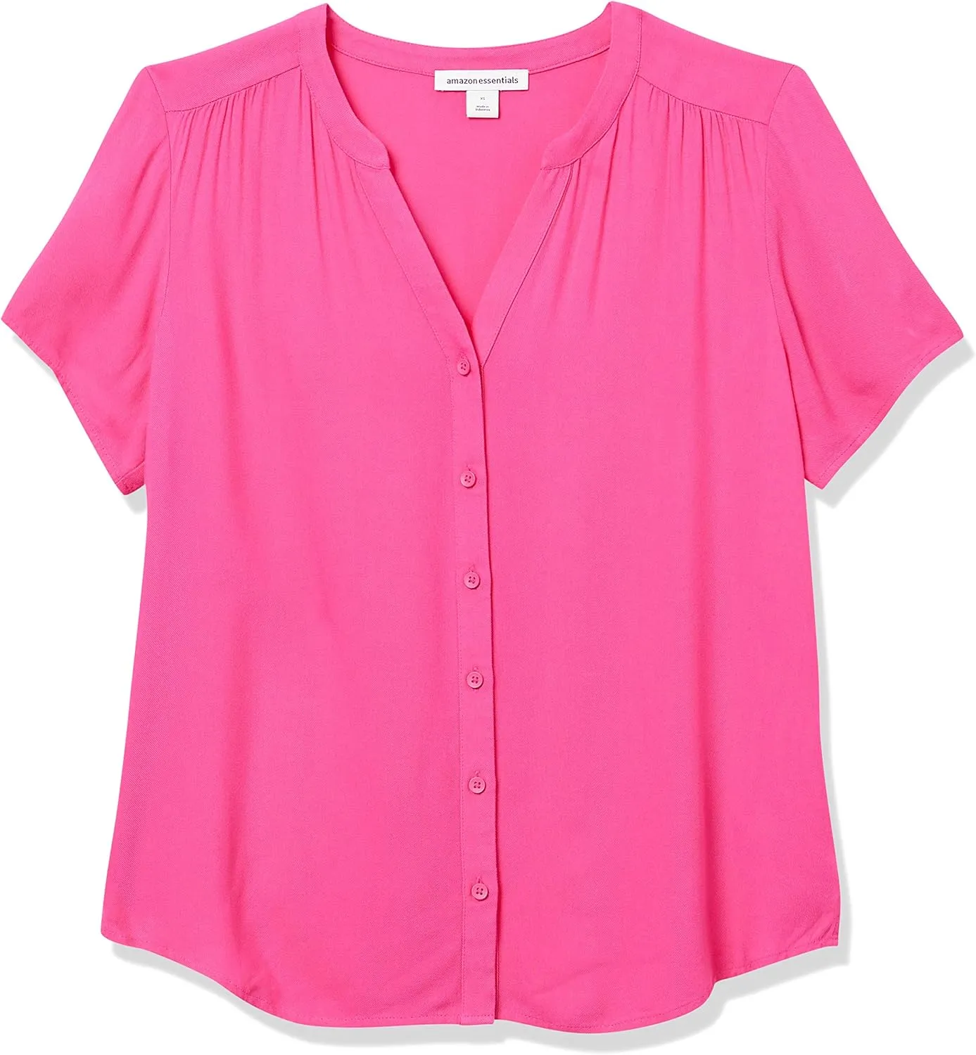 Amazon Essentials Women's Relaxed-Fit Short-Sleeve Woven Blouse