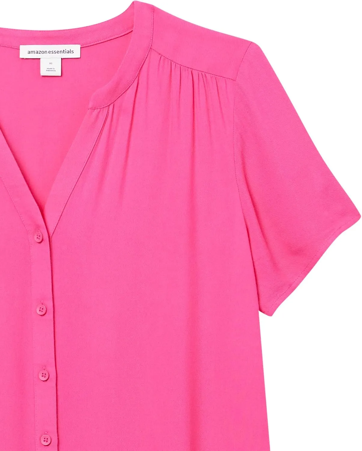 Amazon Essentials Women's Relaxed-Fit Short-Sleeve Woven Blouse