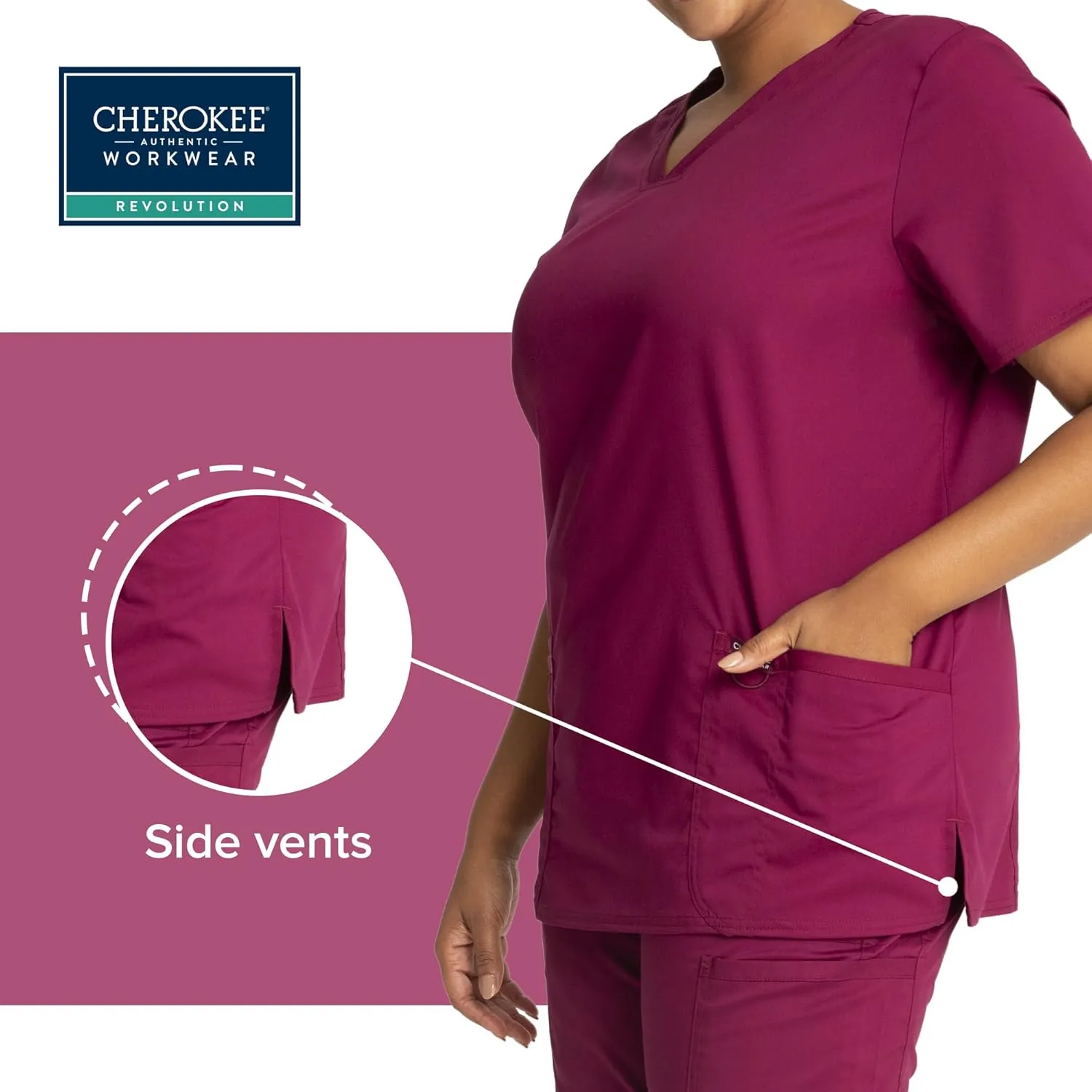 Cherokee Medical Women's Scrub Top V-Neck with 3 Pockets & Soft Fabric WW620