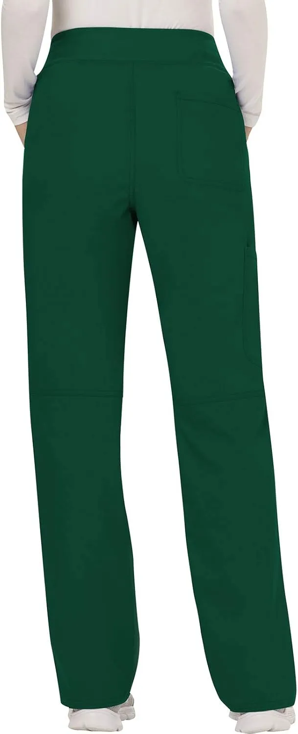 Cherokee Women Scrub Pant with Straight Leg Pull-on Pant Medical Bottom with 4 Pocket & 2-Way Stretch Fabric - WW110
