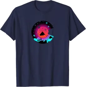 Colorado Mountain Landscape Flag C Graphic Design T-Shirt - Blue, Small - Unisex-Adults, Short Sleeve, Classic Fit
