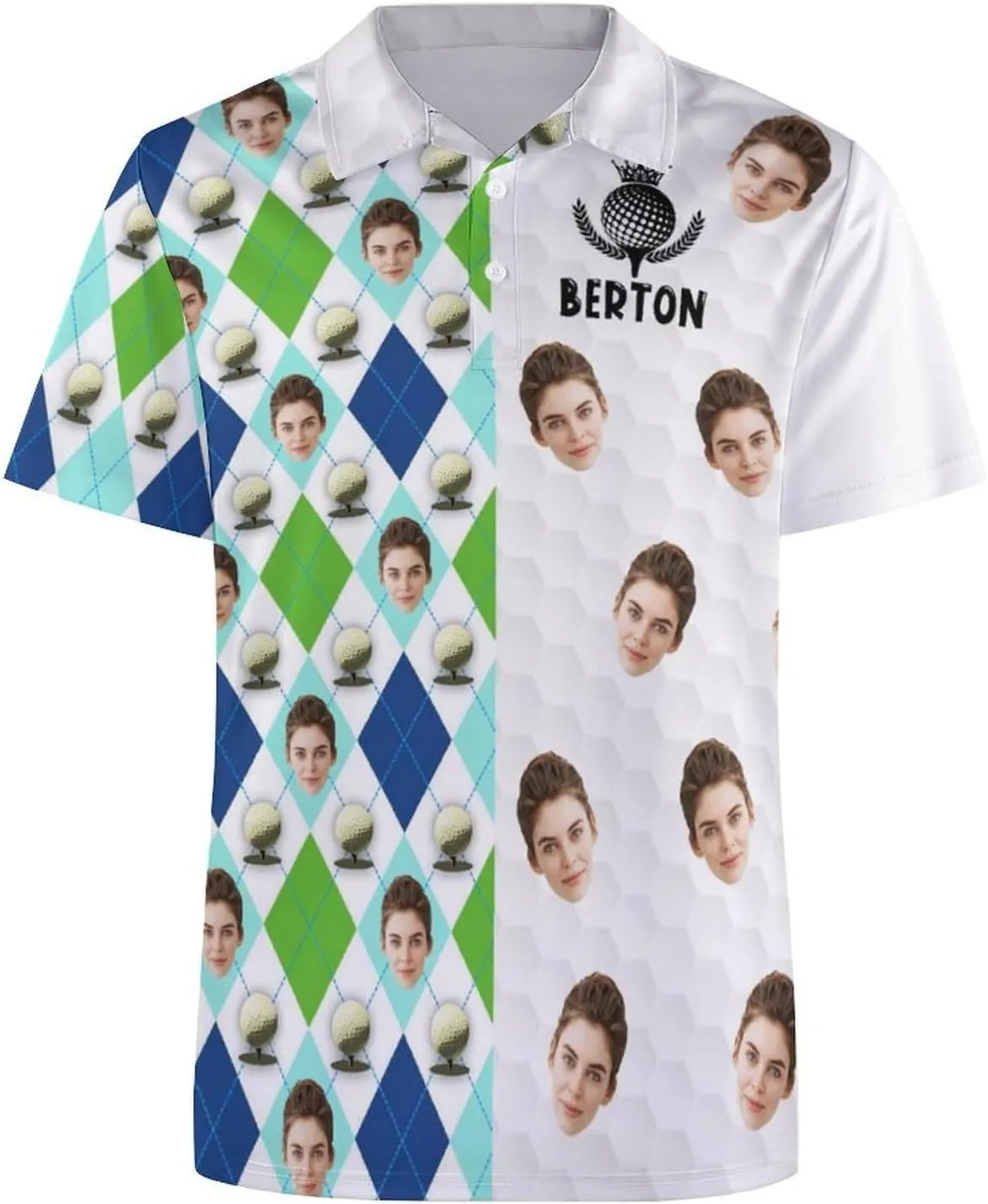 Custom Polo Shirts for Men with Face Design Your Own Customized Golf Shirts Personalized Tee with Text Photo Logo