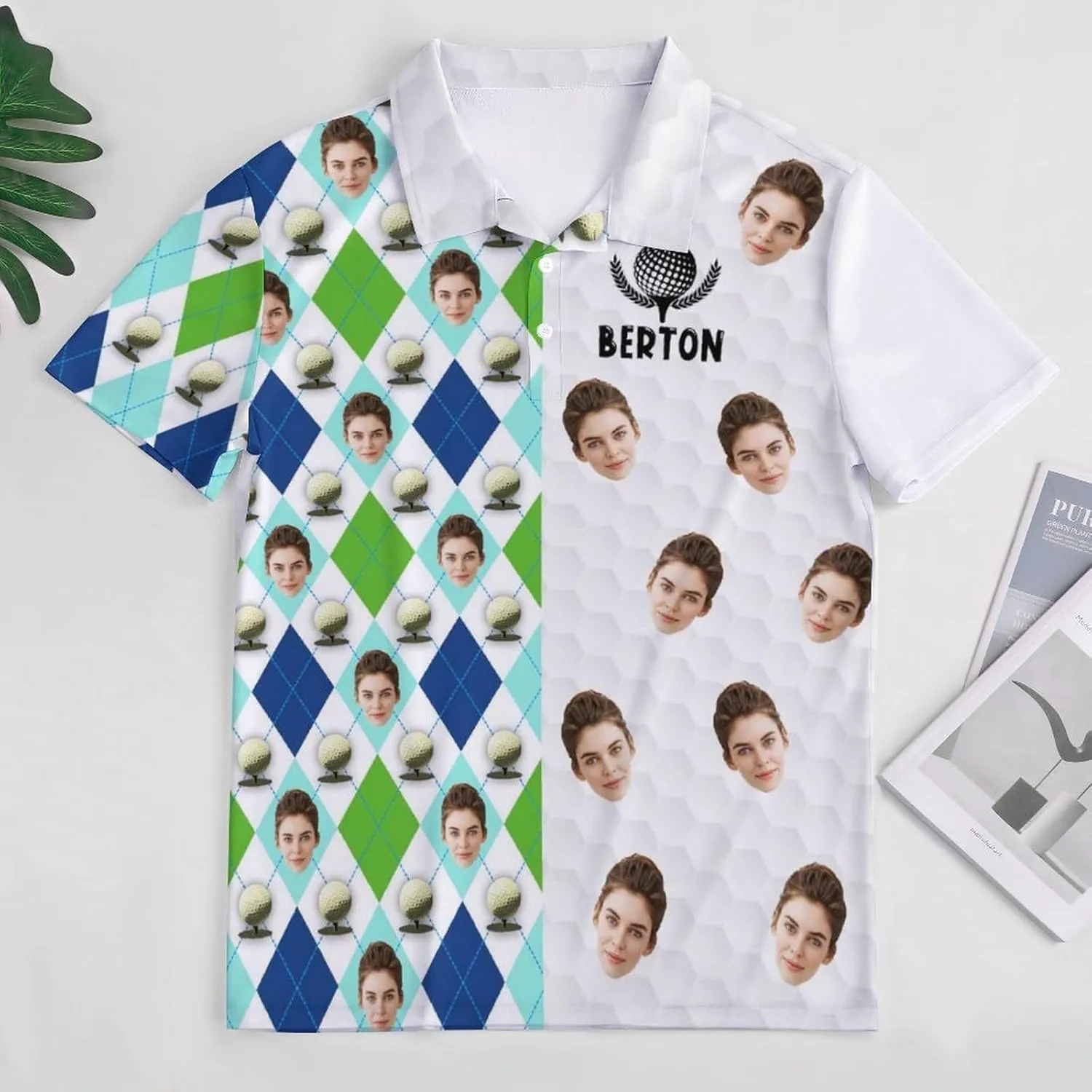 Custom Polo Shirts for Men with Face Design Your Own Customized Golf Shirts Personalized Tee with Text Photo Logo