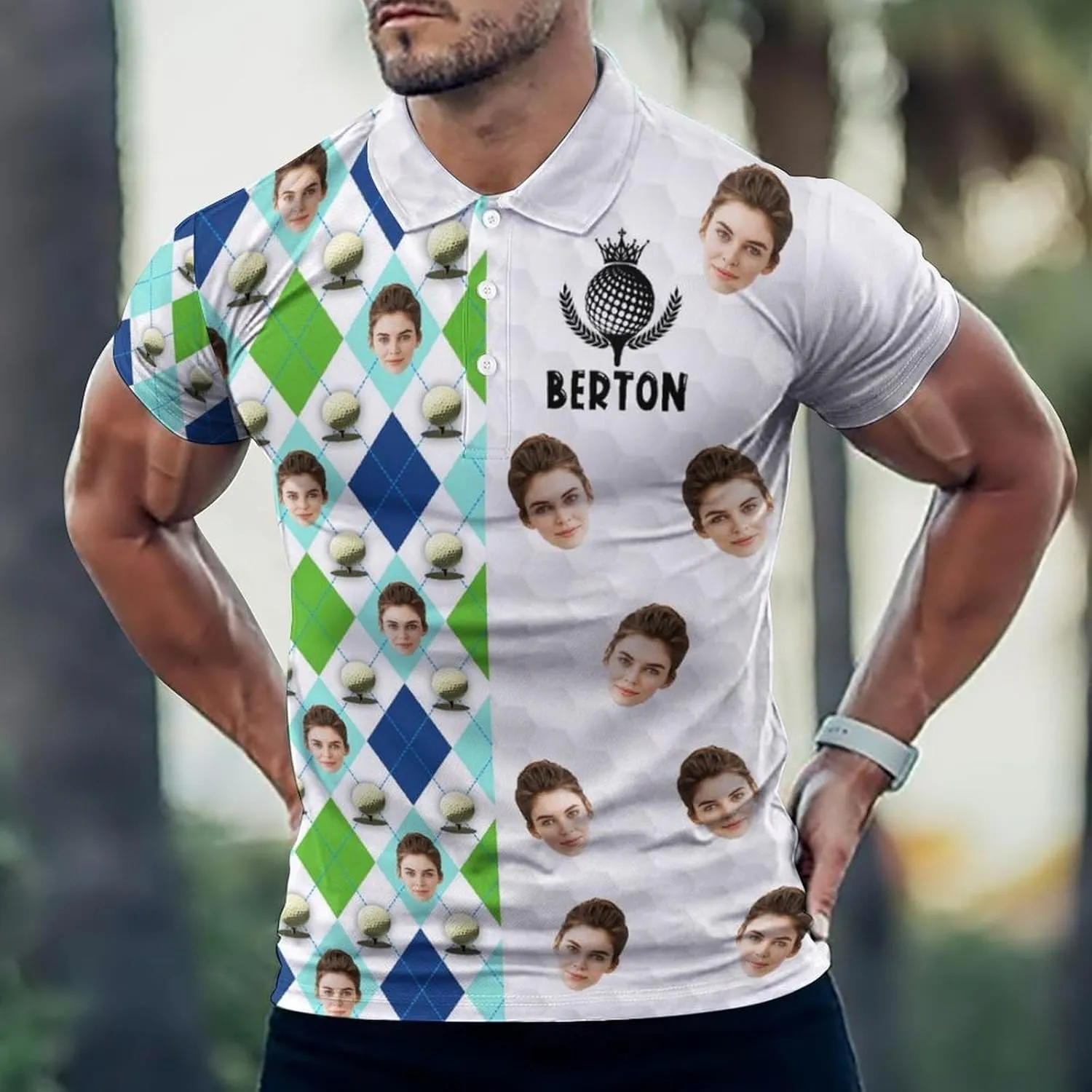 Custom Polo Shirts for Men with Face Design Your Own Customized Golf Shirts Personalized Tee with Text Photo Logo