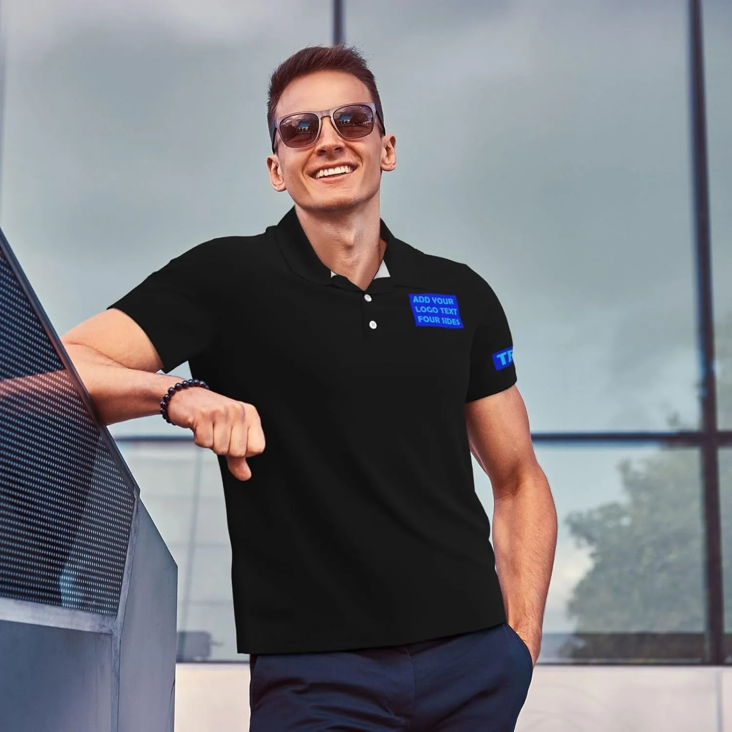 Custom Polo Shirts Personalized Polos Shirt for Men with Logo Front and Back Design Your Own Picture Text 3 Button, S-4XL