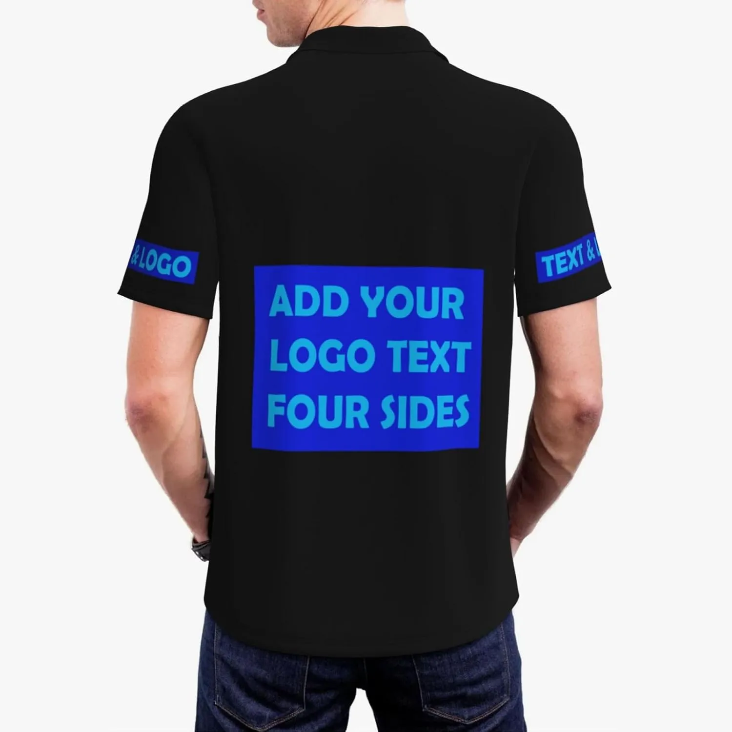 Custom Polo Shirts Personalized Polos Shirt for Men with Logo Front and Back Design Your Own Picture Text 3 Button, S-4XL