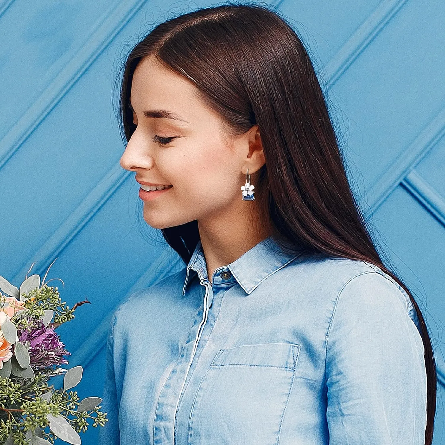 Flower Earrings for Women Spring Summer Trendy Dangle Drop Earrings Fun Floral Design, Lightweight Flower Ear Jewelry Gifts