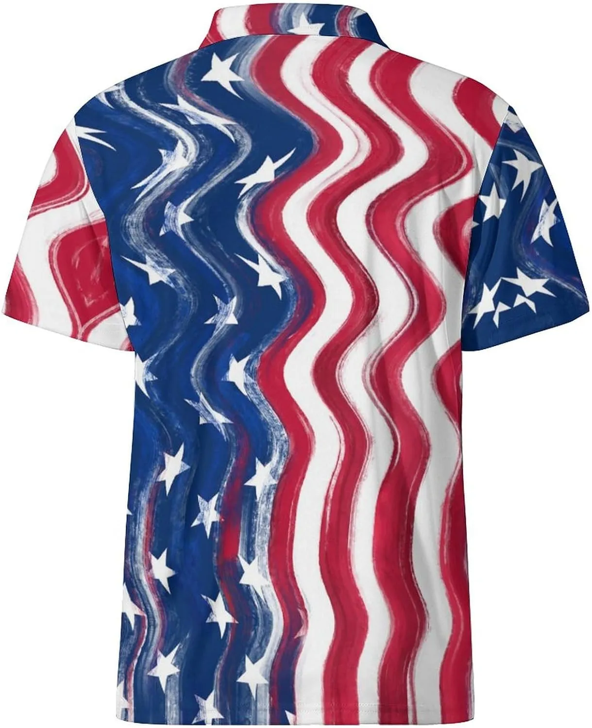 Funny Polo Shirts for Men Short Sleeve Performance Moisture Wicking Golf Shirts Casual Crazy Patriotic Print Mens Polo Shirt
