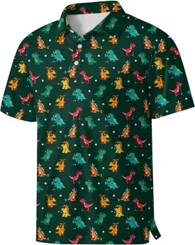 Funny Polo Shirts for Men Short Sleeve Performance Moisture Wicking Golf Shirts Casual Crazy Patriotic Print Mens Polo Shirt
