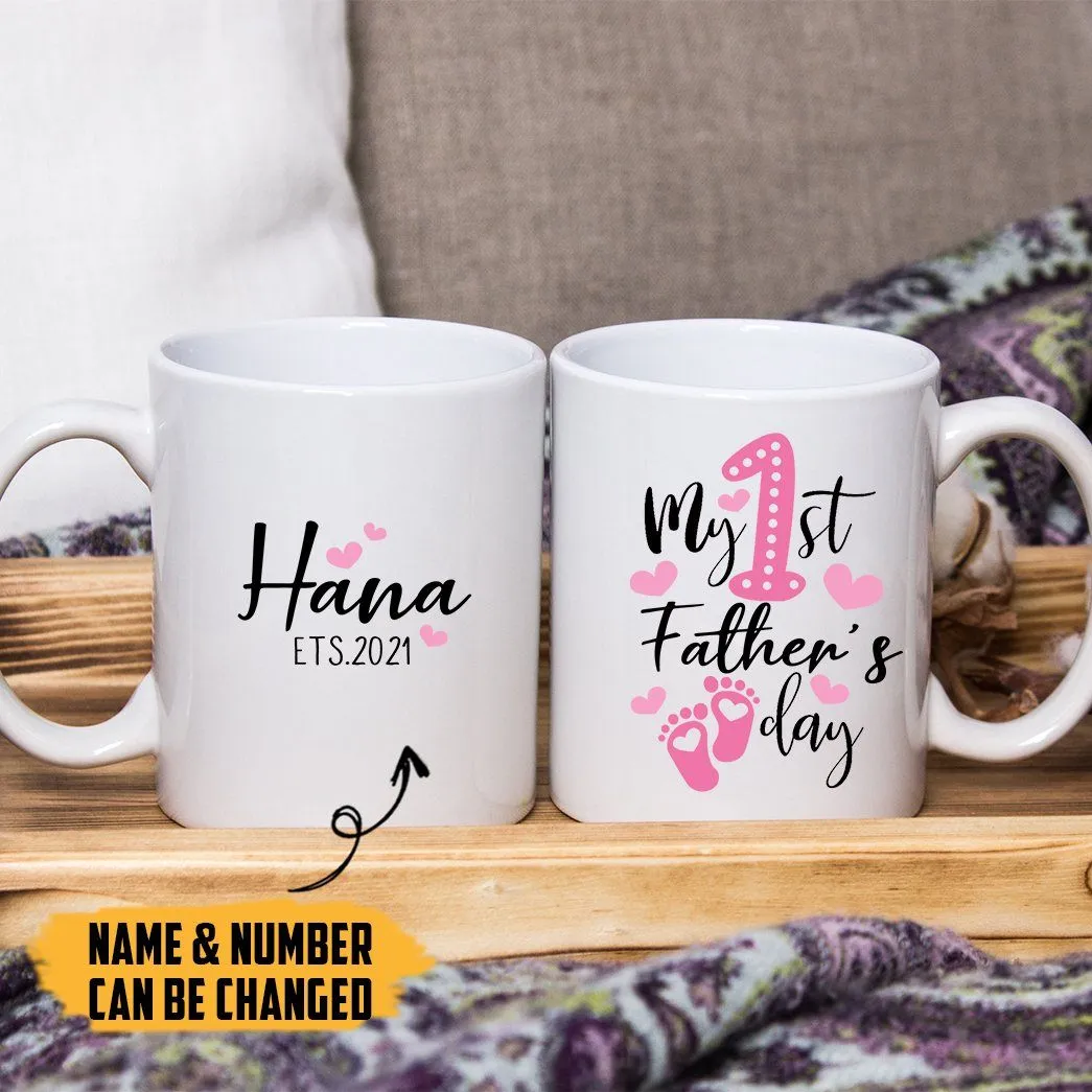 Gearhuman 3D My 1st Father Day Custom Name Mug