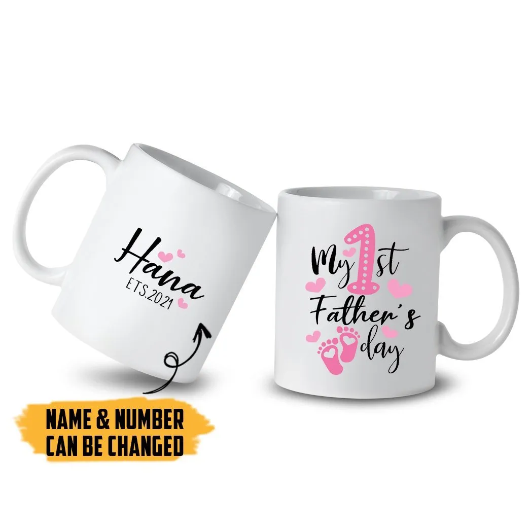 Gearhuman 3D My 1st Father Day Custom Name Mug