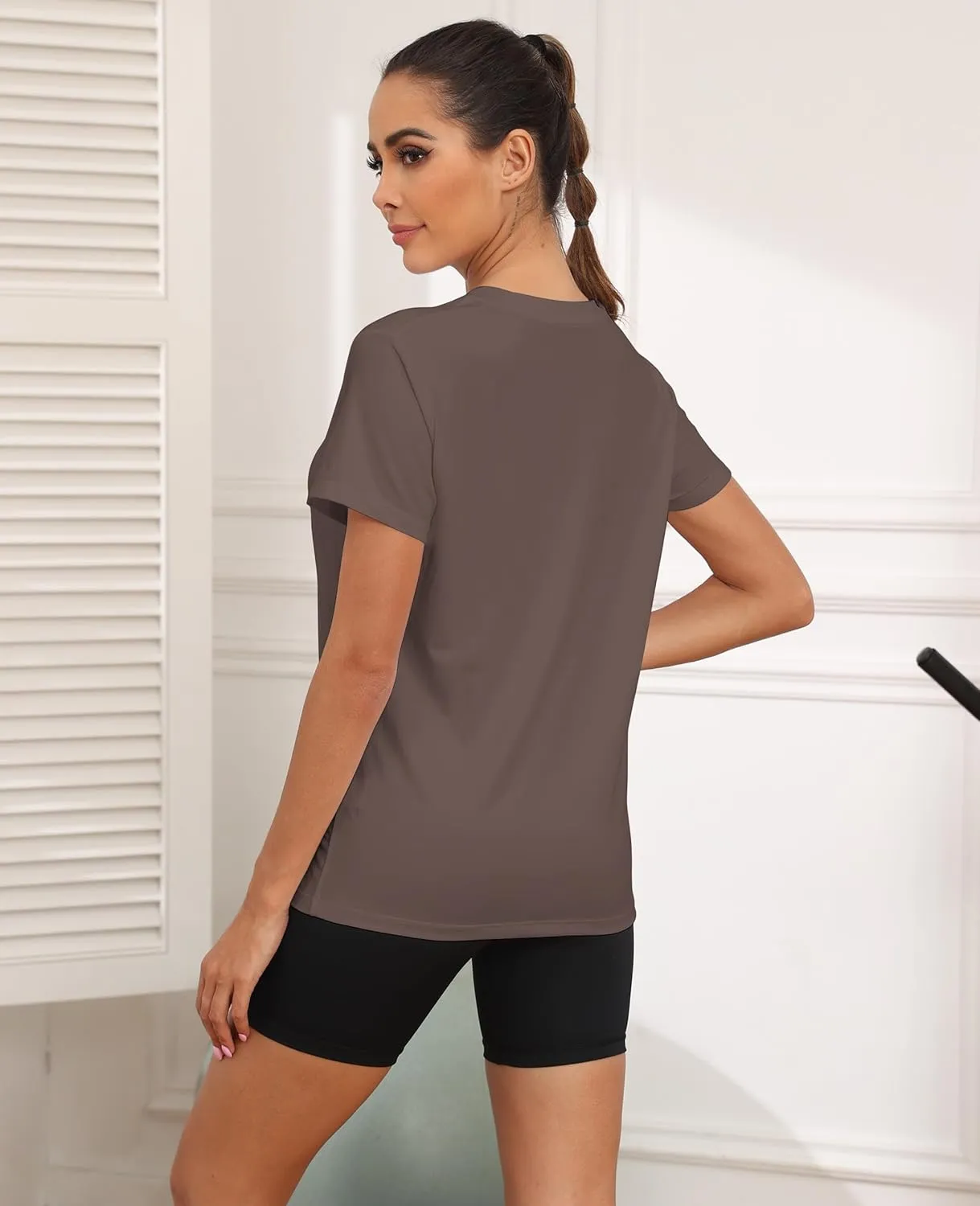KevaMolly Workout Tops for Women UPF50  Breathable Loose Fit Yoga T Shirts Short Sleeve Running Gym Athletic Tee Top