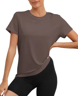 KevaMolly Workout Tops for Women UPF50  Breathable Loose Fit Yoga T Shirts Short Sleeve Running Gym Athletic Tee Top