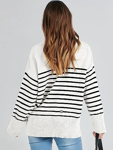 LOGENE Women's Oversized Sweater Crewneck Long Sleeve Soft Fuzzy Knit Pullover Sweaters 2024 Winter Fashion Warm Tops Clothes