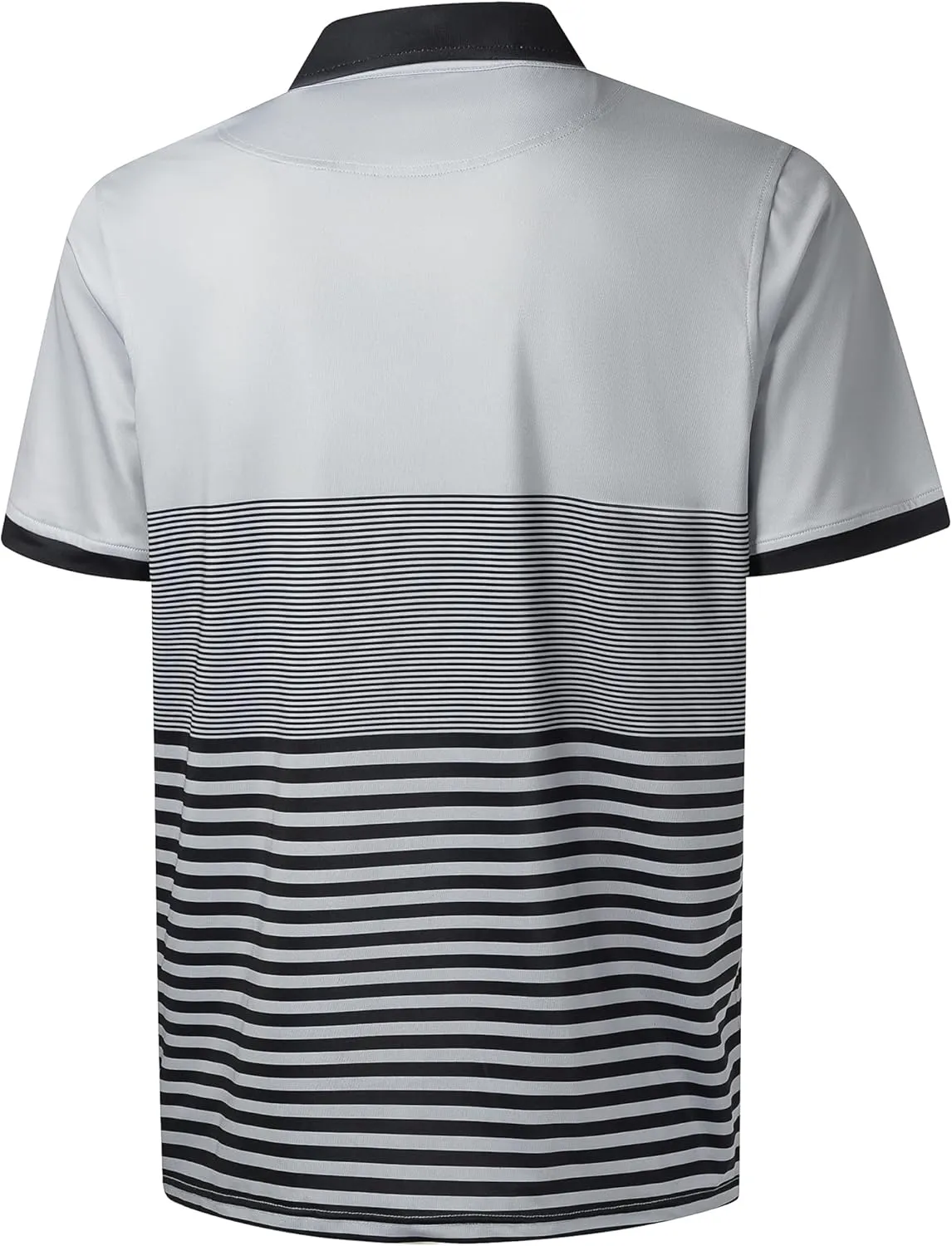 Men's Polo Shirts Short Sleeve Striped Breathable Golf Tennis Shirt with Collar Fake Pocket Summer Essentials Casual