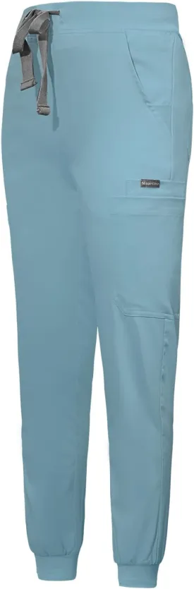 niaahinn Women Jogger Scrubs Pant Workwear Mid Rise Tapered Leg Drawstring for Nursing Soft Fabric