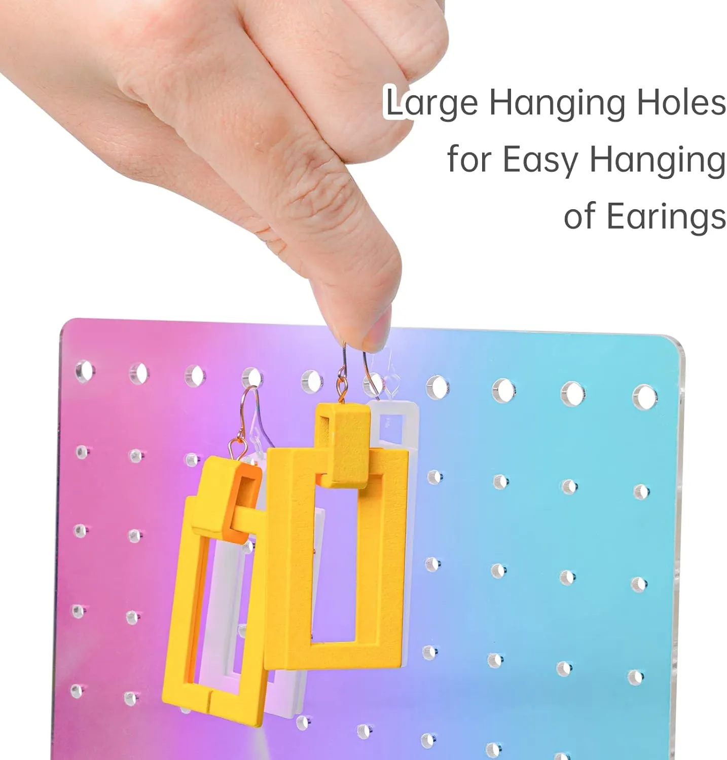 NiHome Acrylic Earring Stand 3PCS, Exquisite Double-Sided Acrylic Earring Organizer with 90 Holes Each - Lightweight and Sturdy Material, Unique Design with Larger Holes for Special Sizes