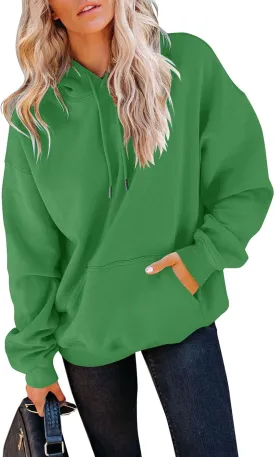 Orchidays Women's Casual Pocket Hoodies Long Sleeve Fashion Drawstring Pullover Tops