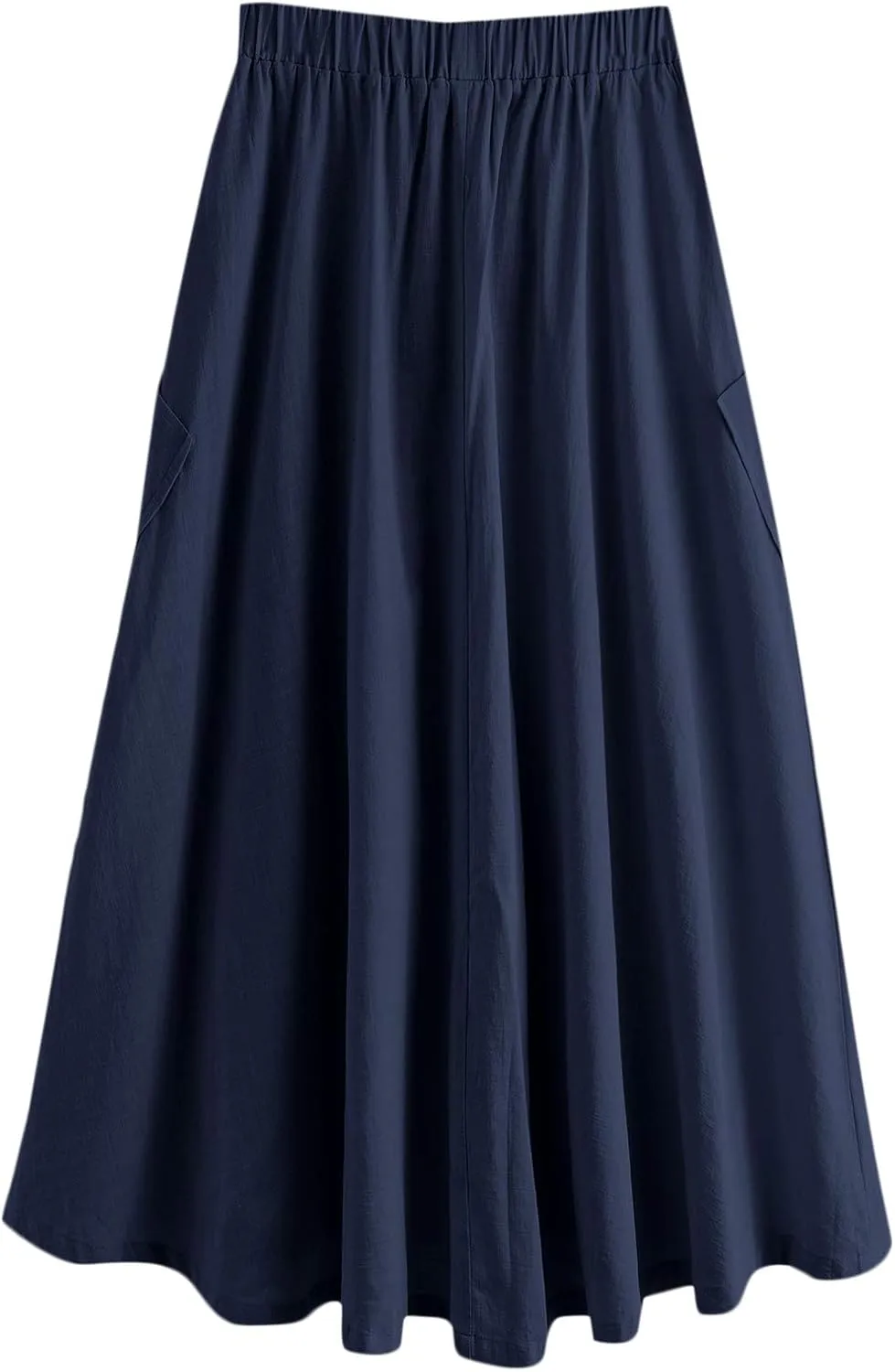 SweatyRocks Women's Casual High Waist Pleated A-Line Midi Skirt with Pocket