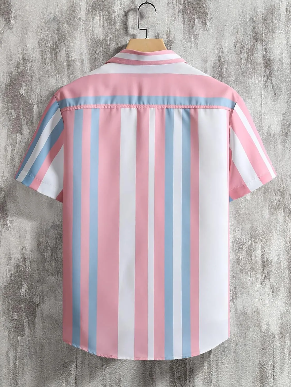 WDIRARA Men's Colorblock Button Down Short Sleeve Pocket Front Shirt Tops