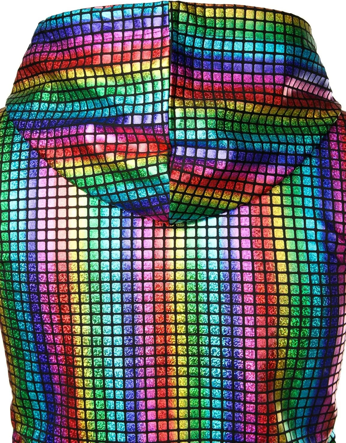 ZEROYAA Mens Shiny Metallic Zip Up Sleeveless Hooded Vest T Shirt with Kangaroo Pocket
